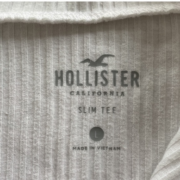 Hollister Ribbed Half-Zip Ribbed White Sweater - Picture 2 of 4